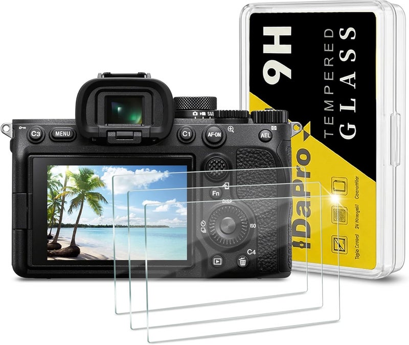 iDaPro Screen Protector for Sony ZV-E1/Sony ZV-E10 II/ZV-E10II/Alpha ZVE1/A7 IV/A7IV/Alpha 7 IV/7IV/A7M4-3 Pack Tempered Glass for Sony Alpha 7 IV with Easy Installation - Image 1